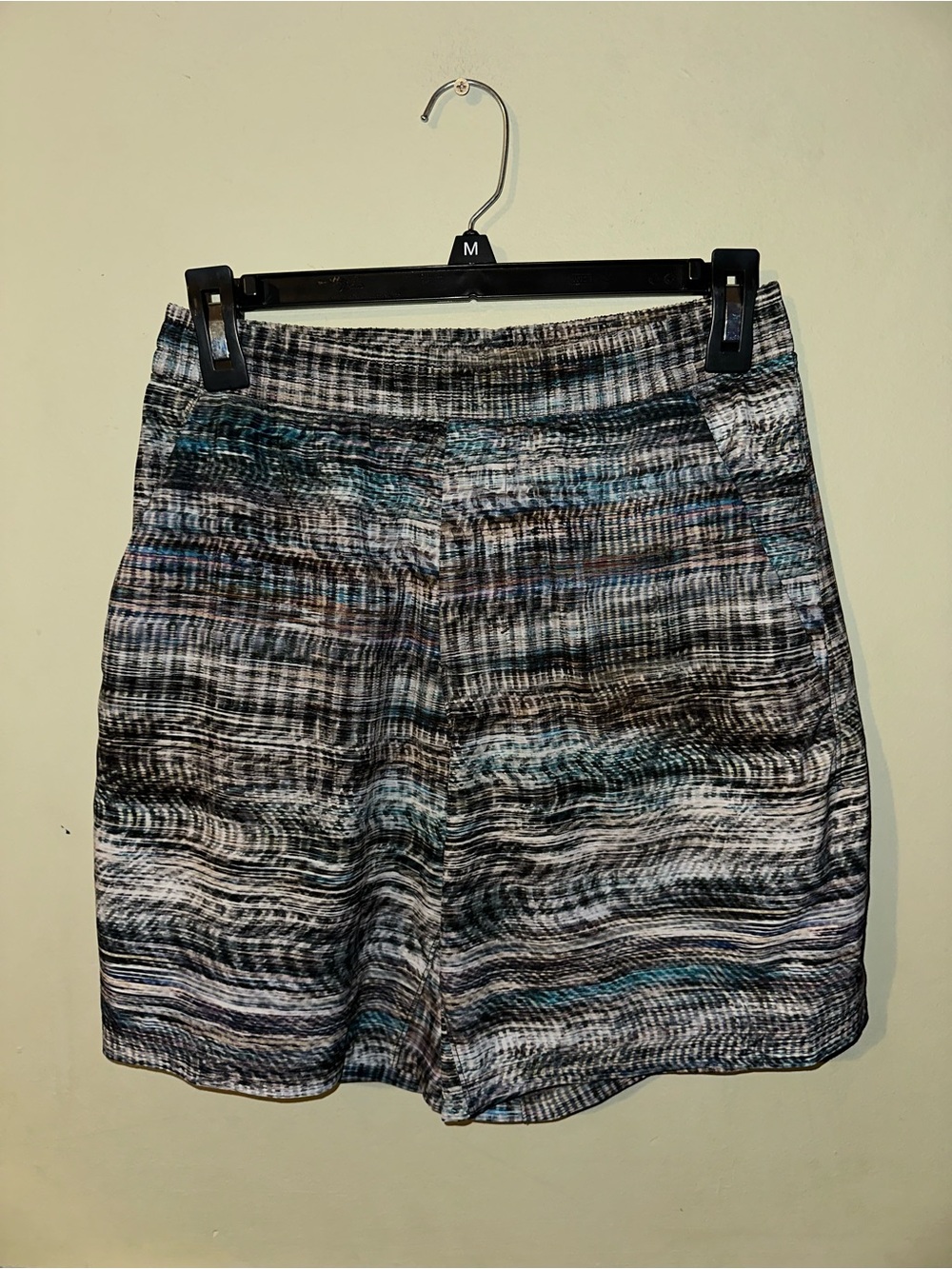 lululemon athletica Men’s Striped Athletic Shorts - Black, White & Teal